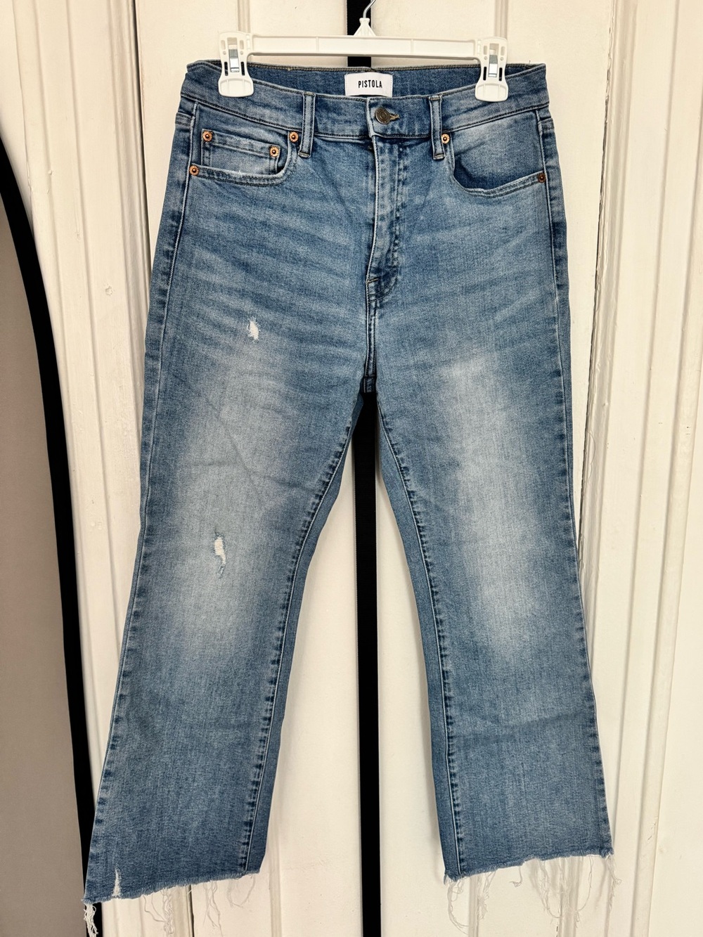 Pistola Medium Wash Raw Hem Jeans